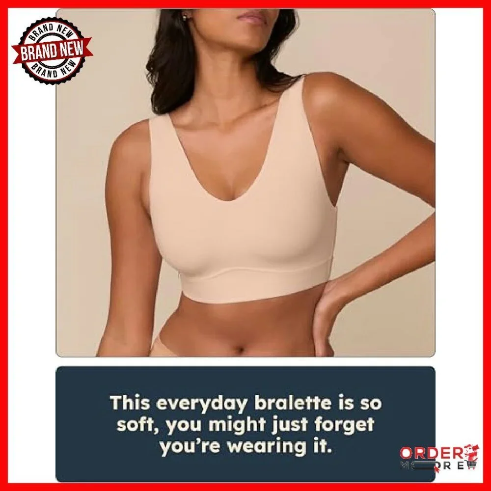 Wireless V-Neck Bralette Ultra Soft Lightweight Everyday Wear